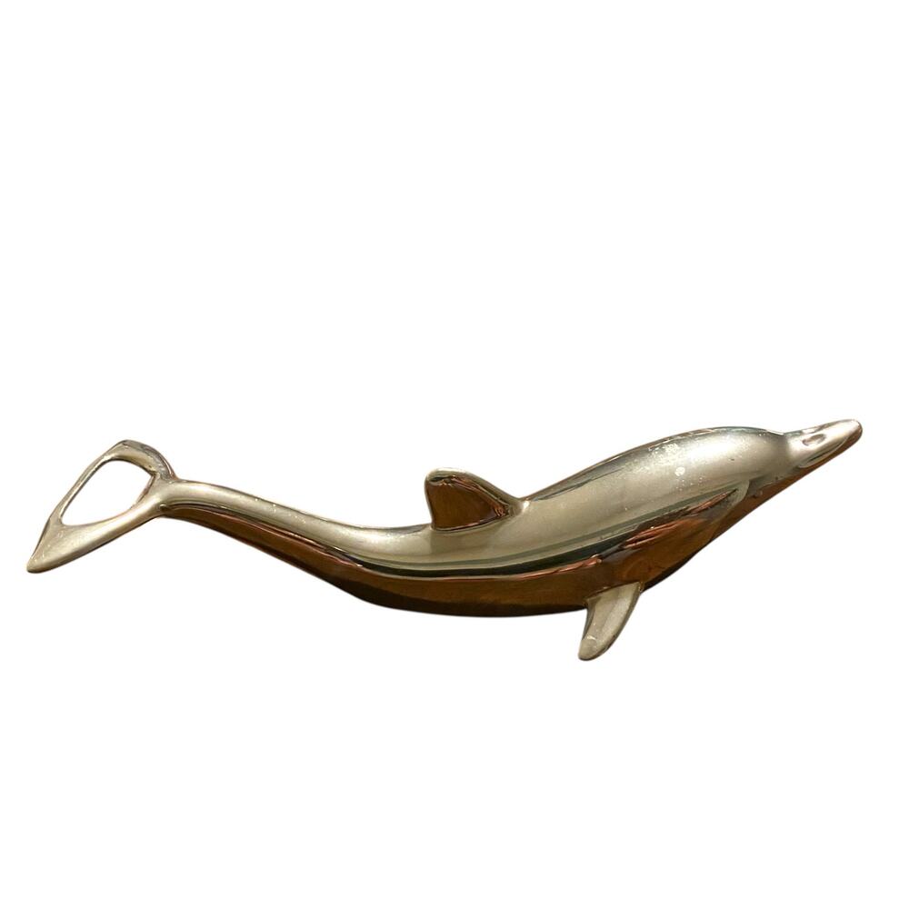 Vintage 6" Silver Plated Dolphin Bottle Cap and Beer Twist Cap Opener